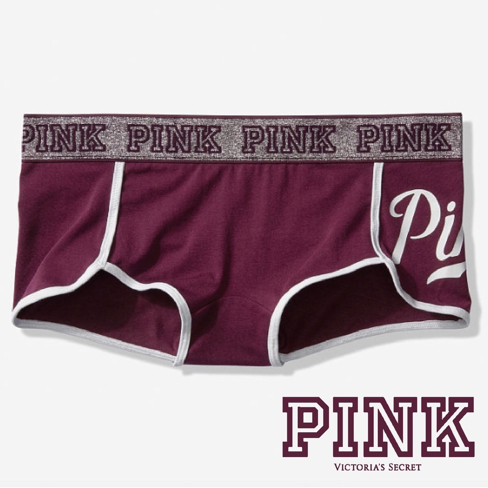 PINK Burgundy Logo Shortie Panty